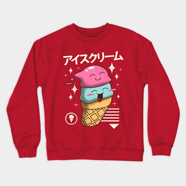 Kawaii Ice Cream Crewneck Sweatshirt by Vincent Trinidad Art